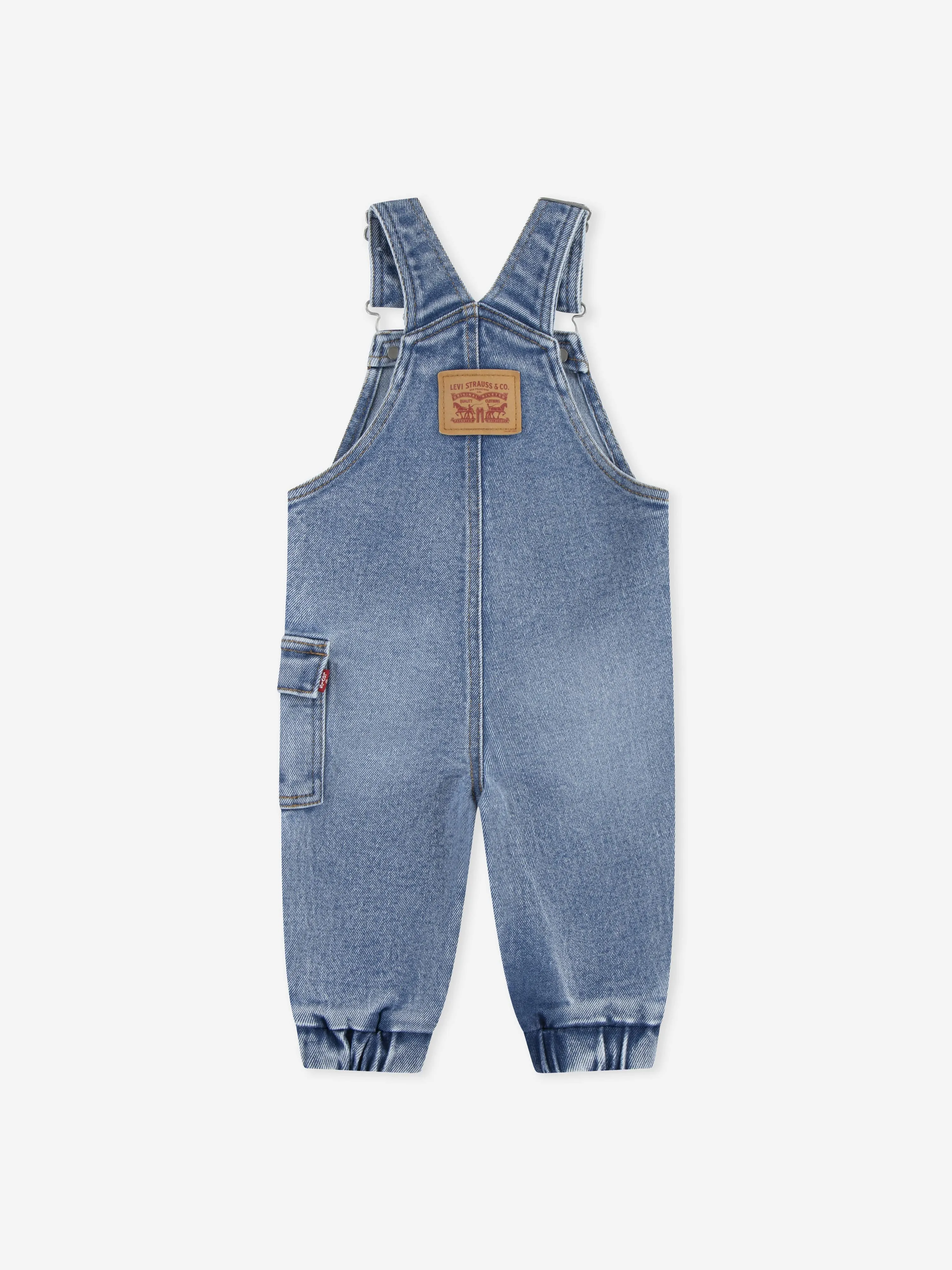 Baby Boys Loose Fit Cargo Dungarees in Blue
