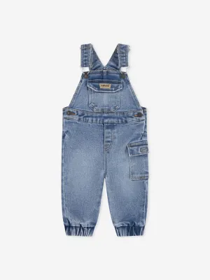 Baby Boys Loose Fit Cargo Dungarees in Blue