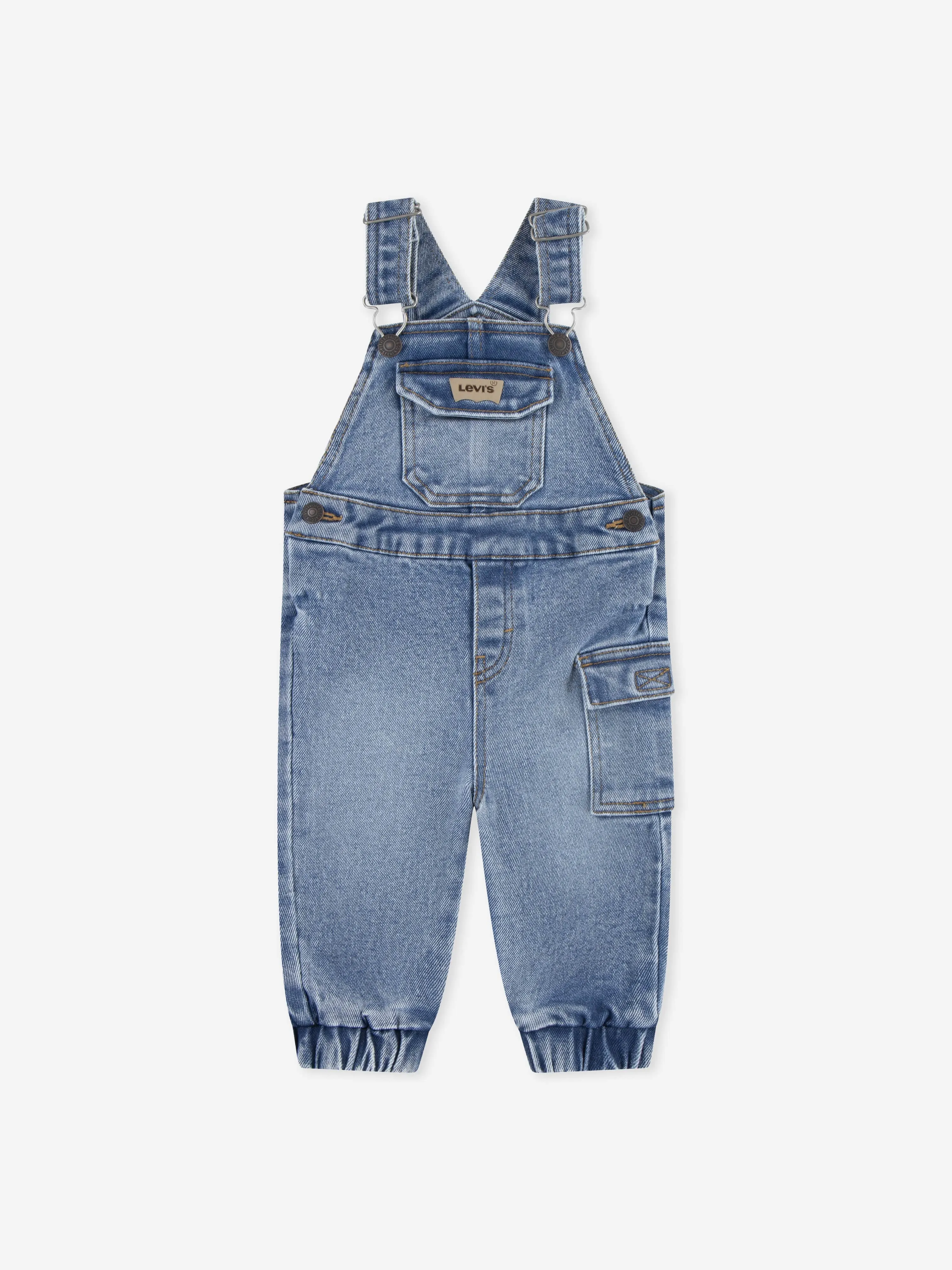 Baby Boys Loose Fit Cargo Dungarees in Blue