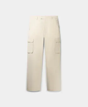 Beige Linen Cargo Pants
