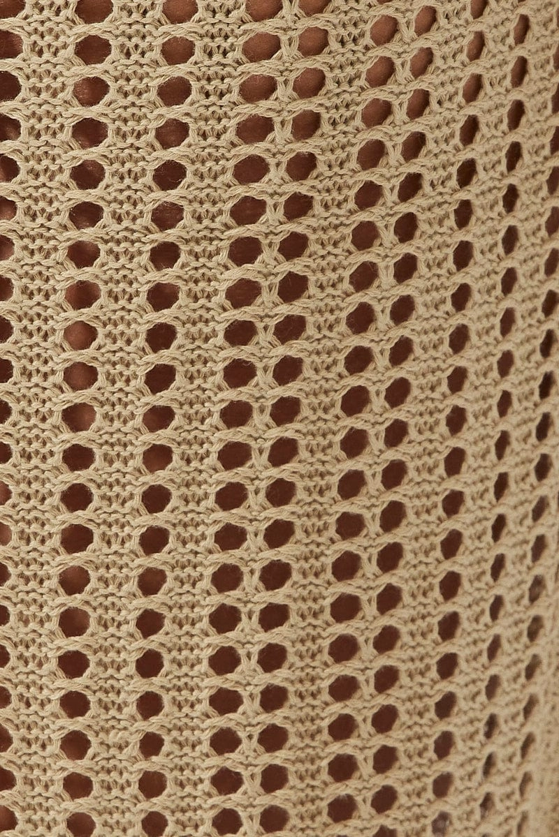 Beige Crochet Beach Maxi Dress