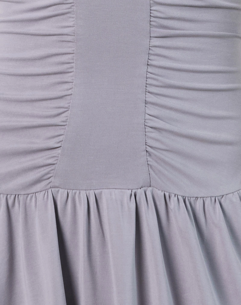 Belasar Mini Dress in Cupro Lilac Grey