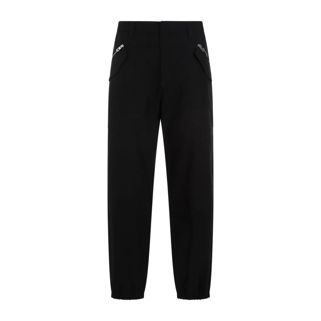 Black Cotton Cargo Trousers