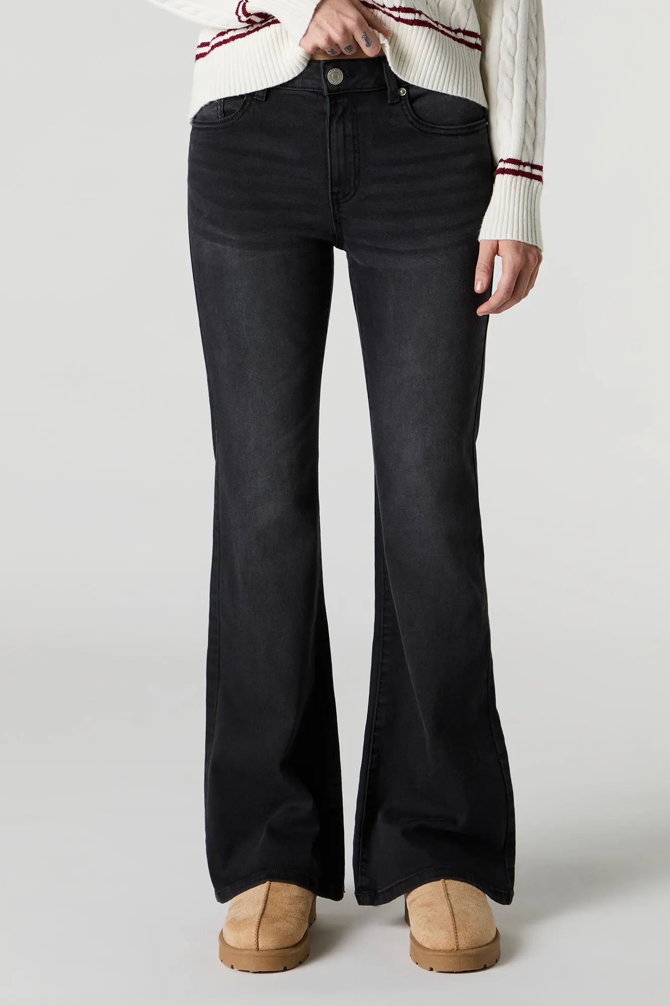 Black Wash Flare Stretchy Jean