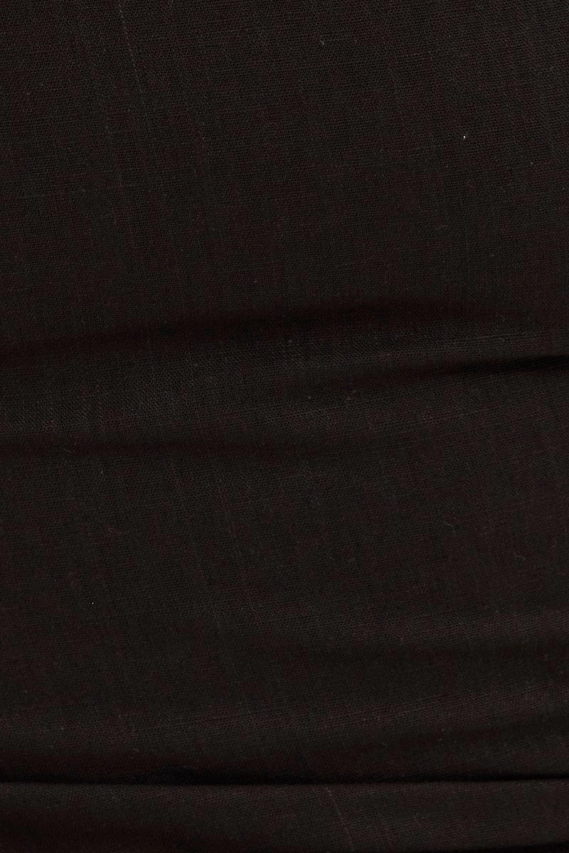 Black Body Con Drawstring Hem Dress