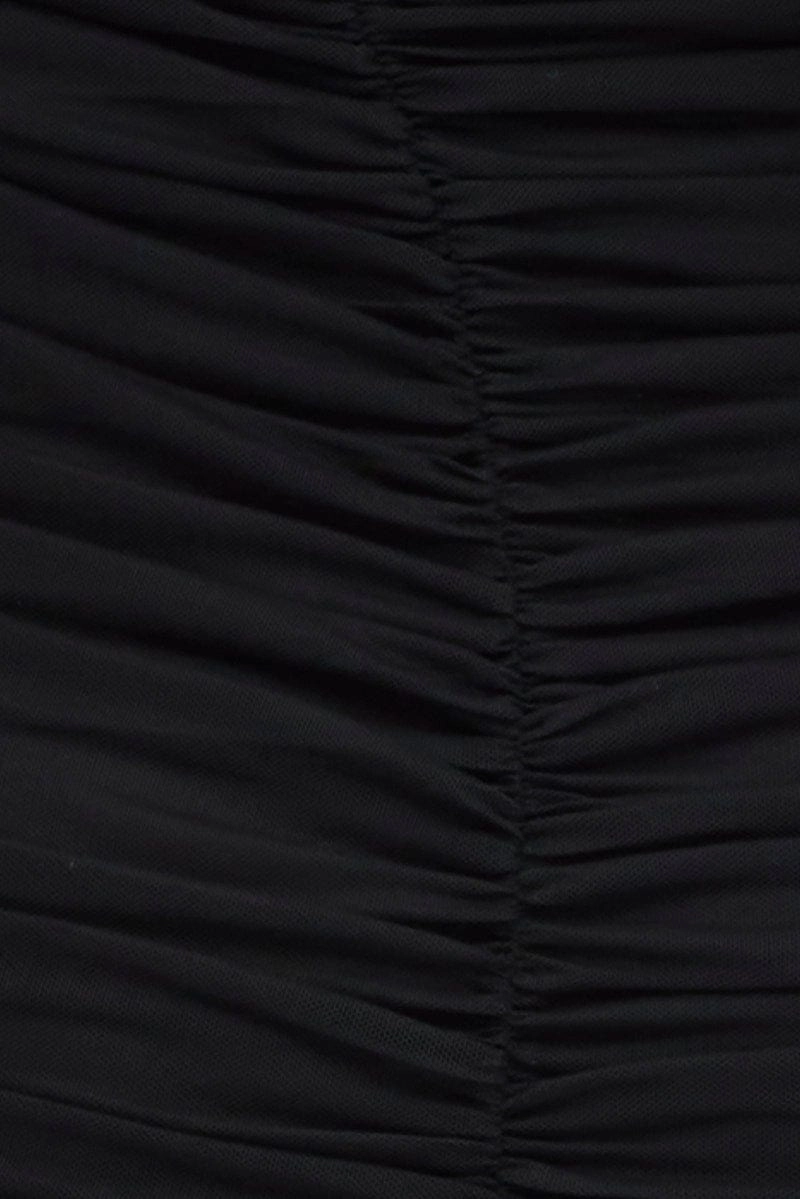 Black Bodycon Dress Corset Detail Mesh