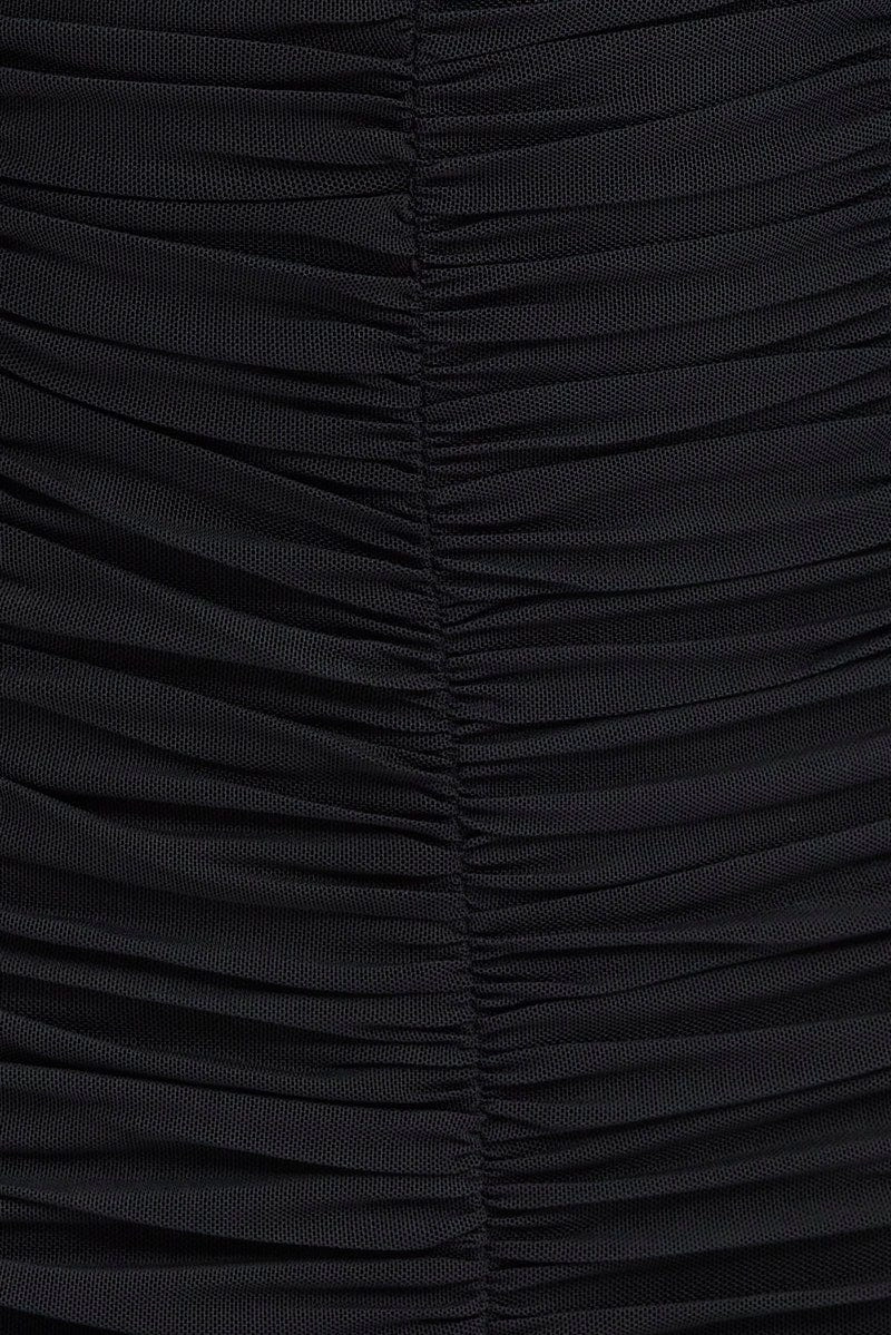 Black Bodycon Dress Sleeveless Ruched