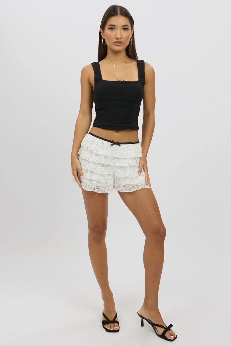 Black Corset Top Sleeveless Stretch
