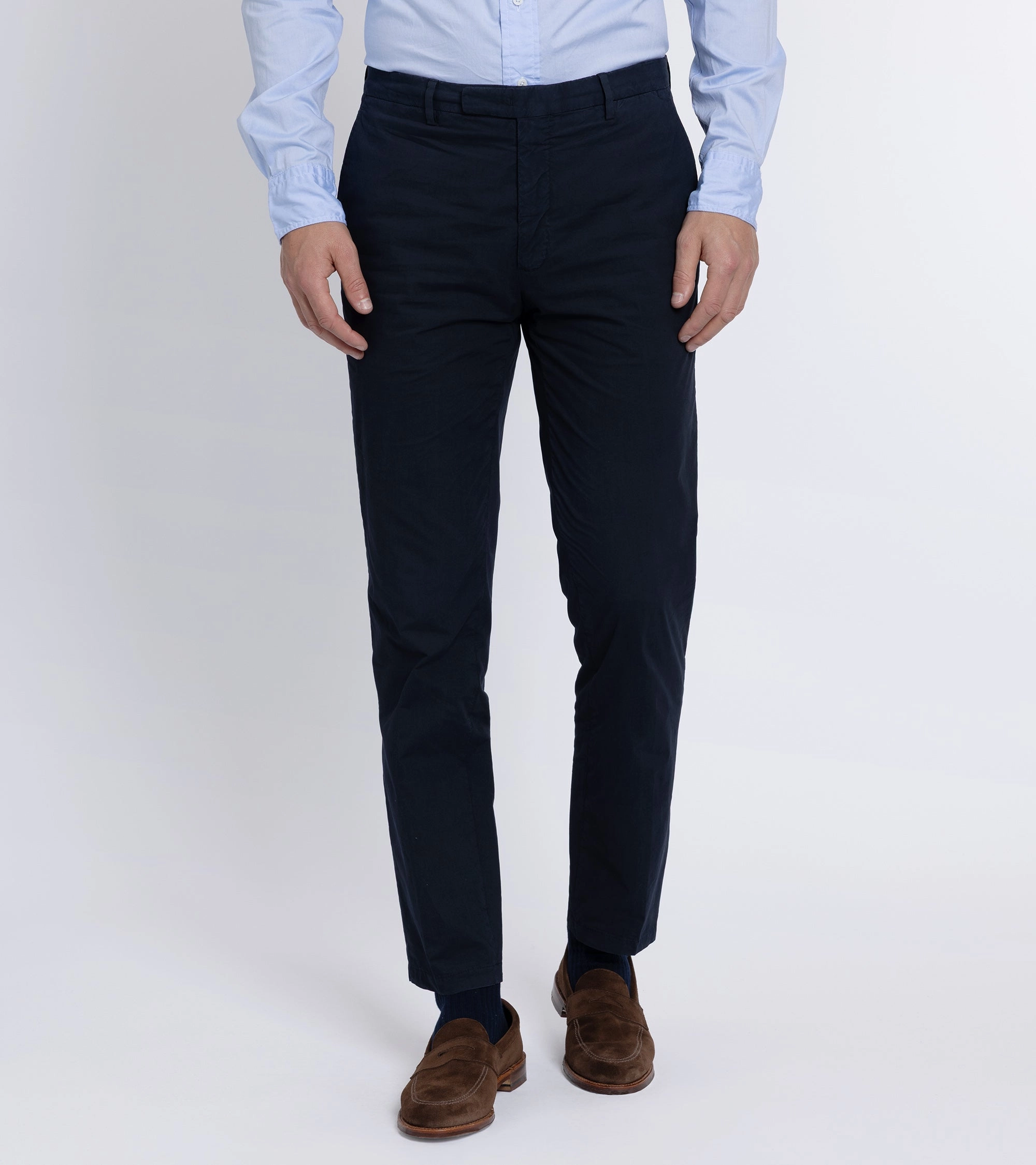 Boglioli Paper Cotton Trousers: Navy