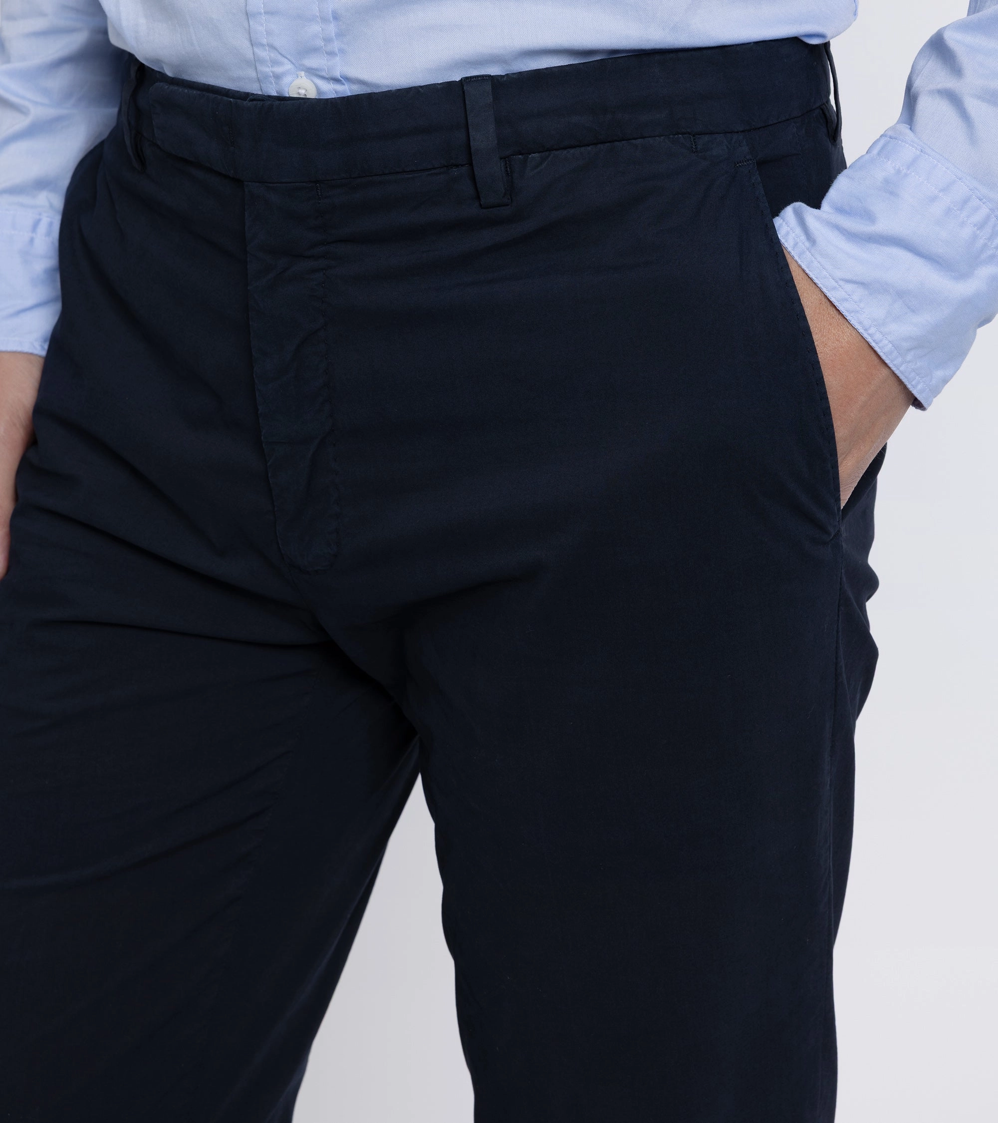 Boglioli Paper Cotton Trousers: Navy