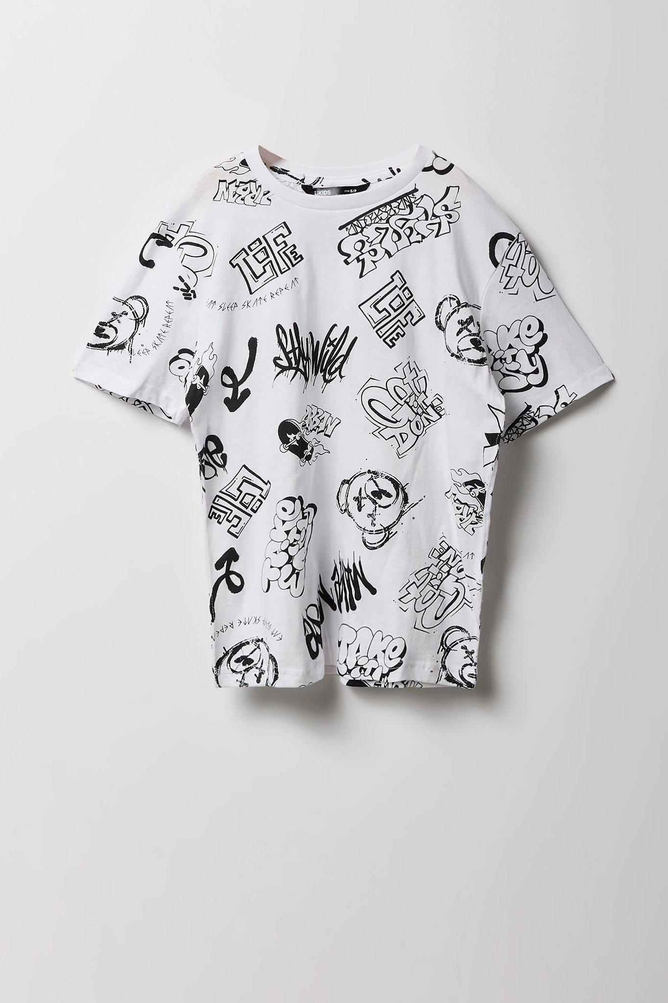 Boys Graffiti Printed Graphic T-Shirt