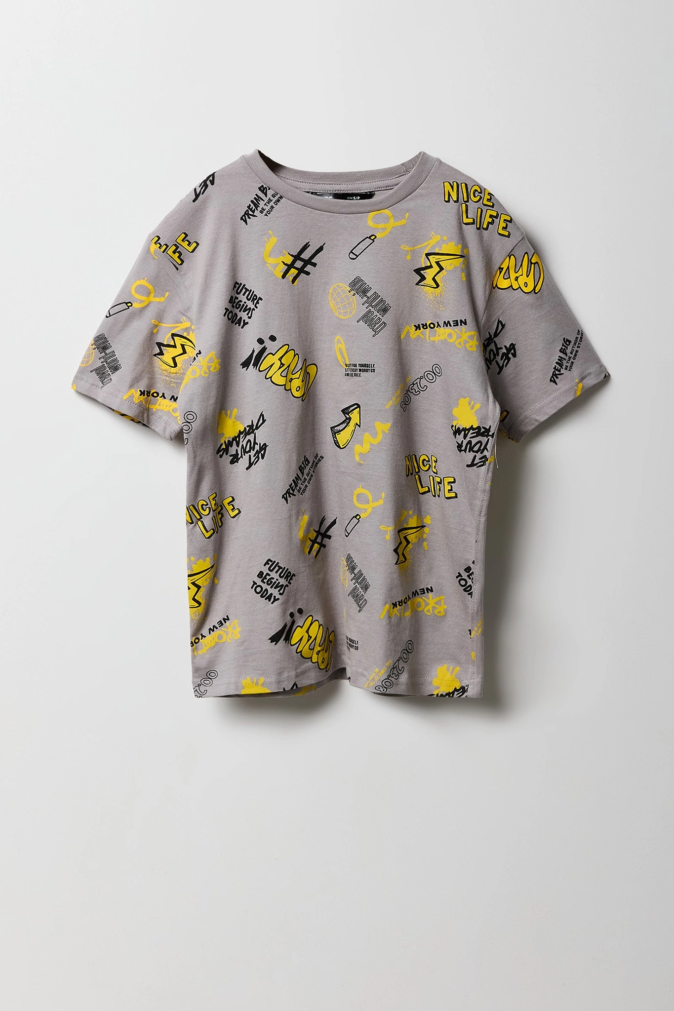 Boys Graffiti Printed Graphic T-Shirt