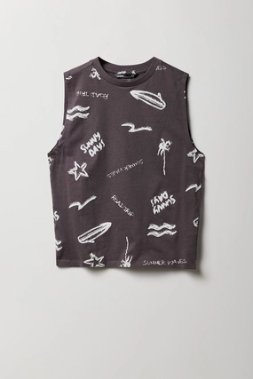 Boys Tropical Vacation Printed Tank
