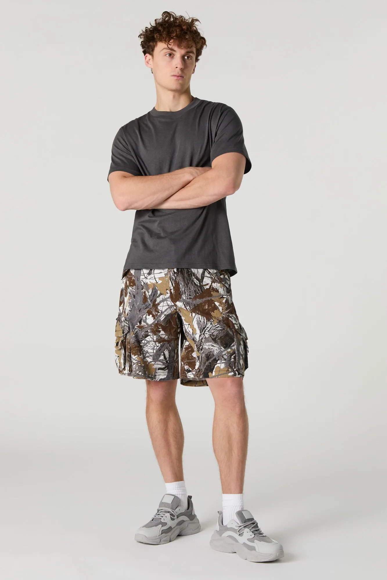 Buttoned Multi-Cargo Pocket Short