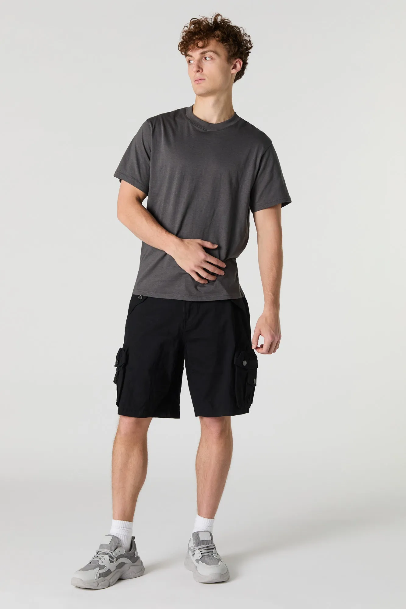 Buttoned Multi-Cargo Pocket Short