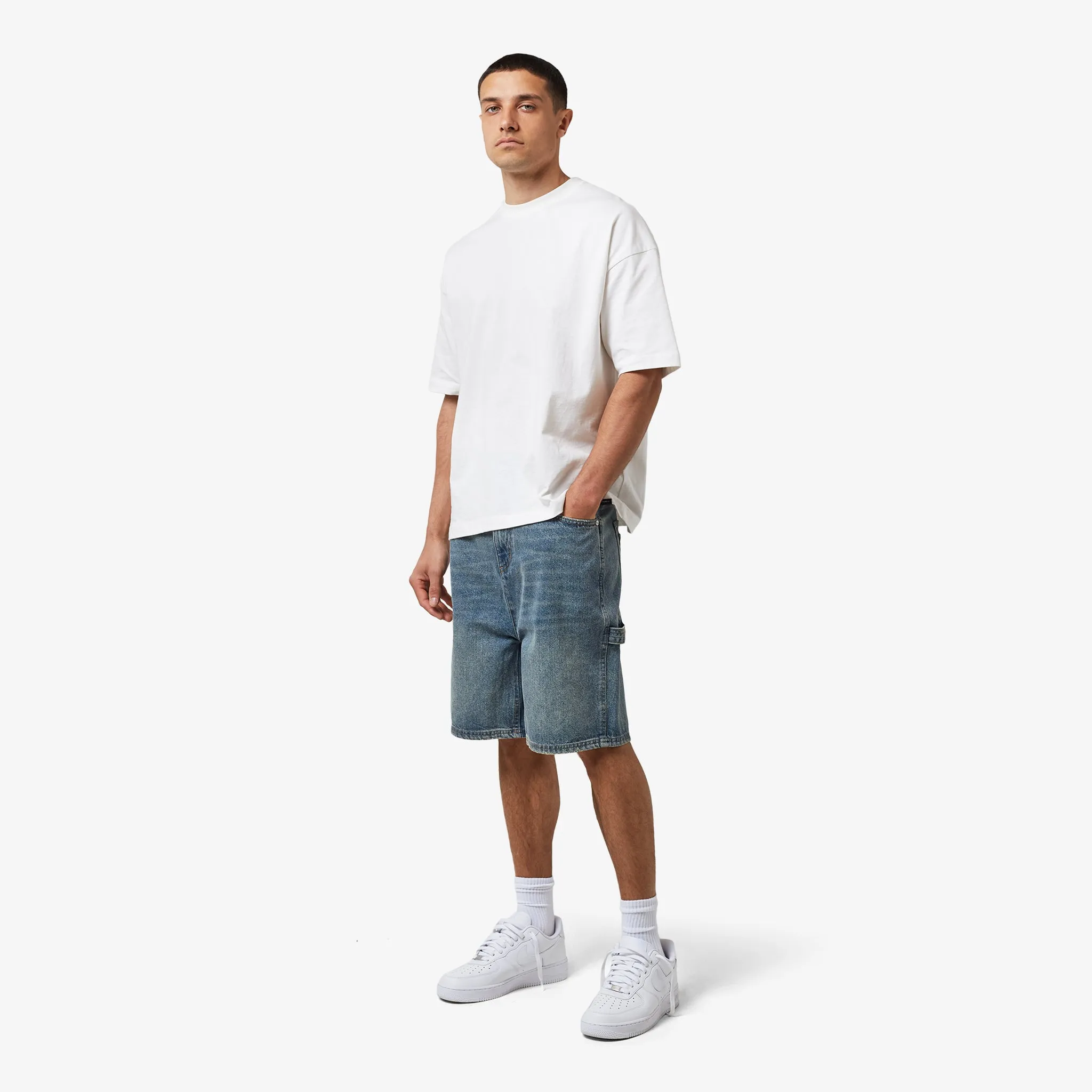 Carpenter Short | Mid Blue Wash