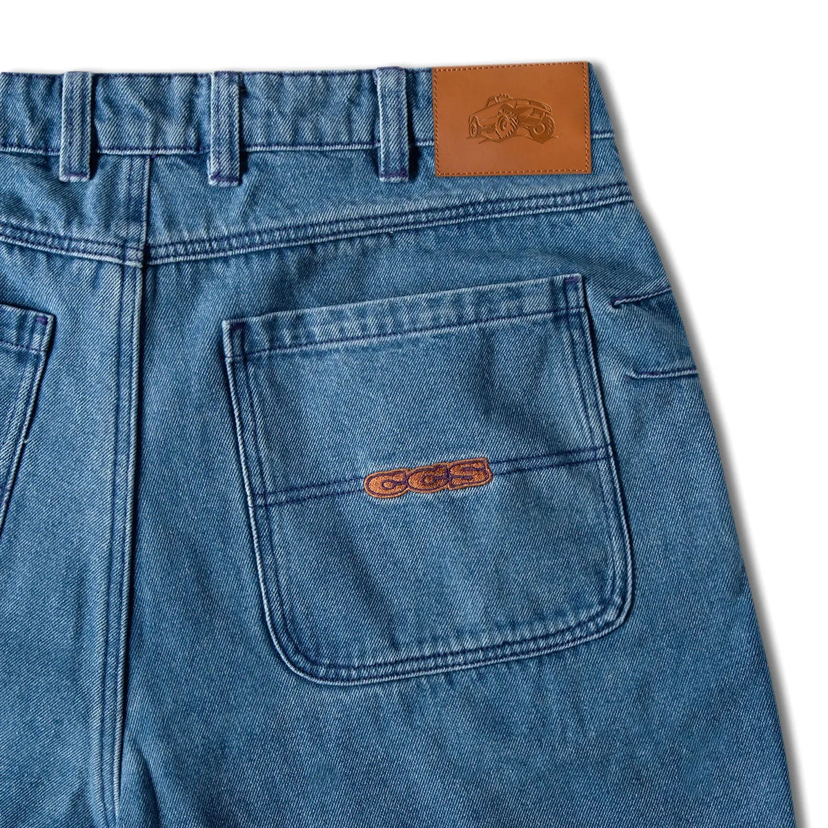 CCS 4x4 Reinforced Baggy Taper Denim Jeans - Medium Wash