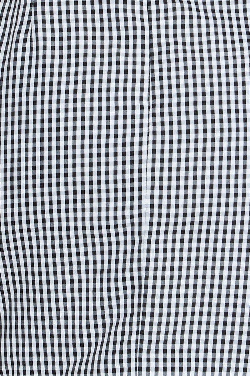 Check Gingham Off Shoulder Mini Dress