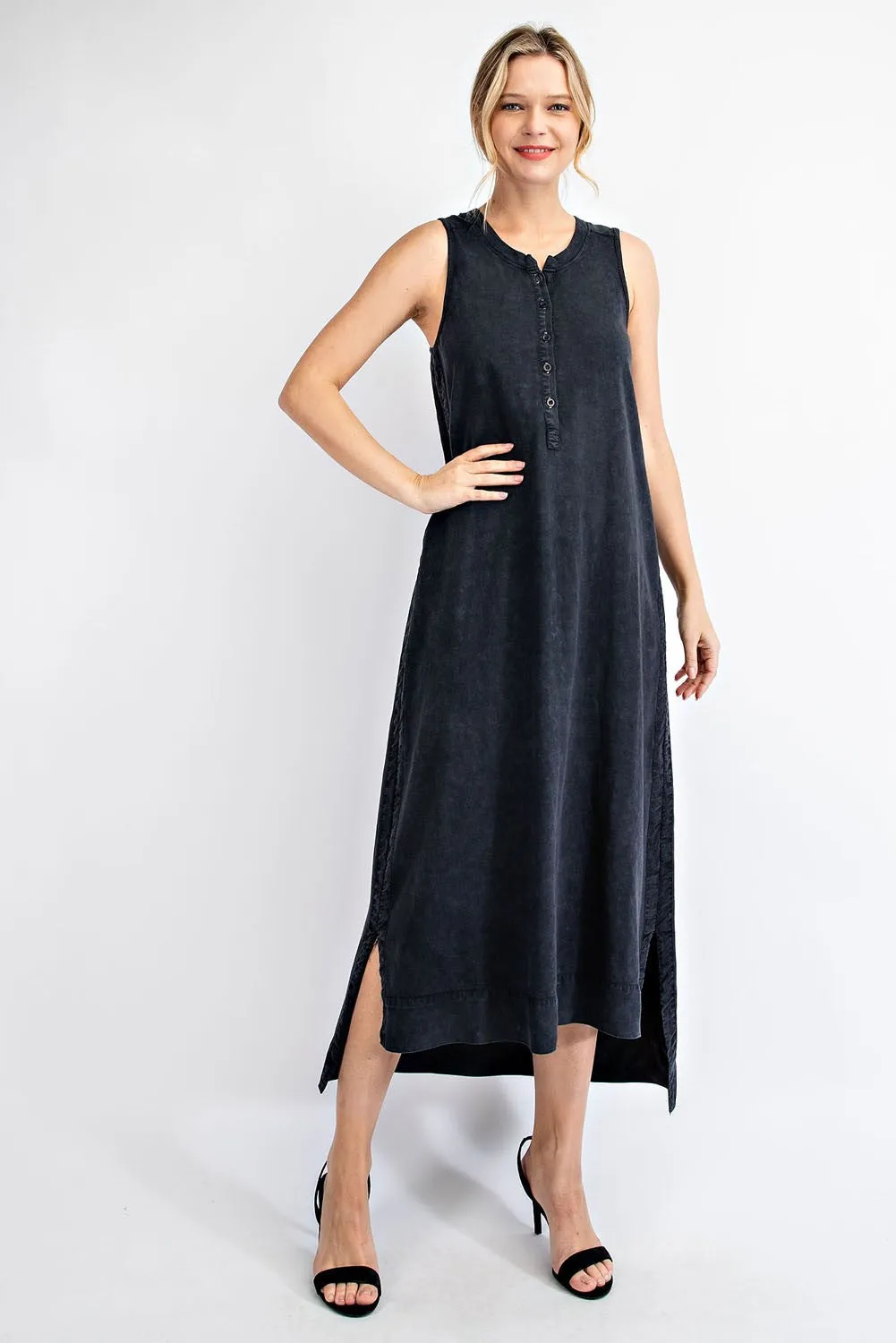 Cotton Mineral Wash Maxi Dress - Final Sale
