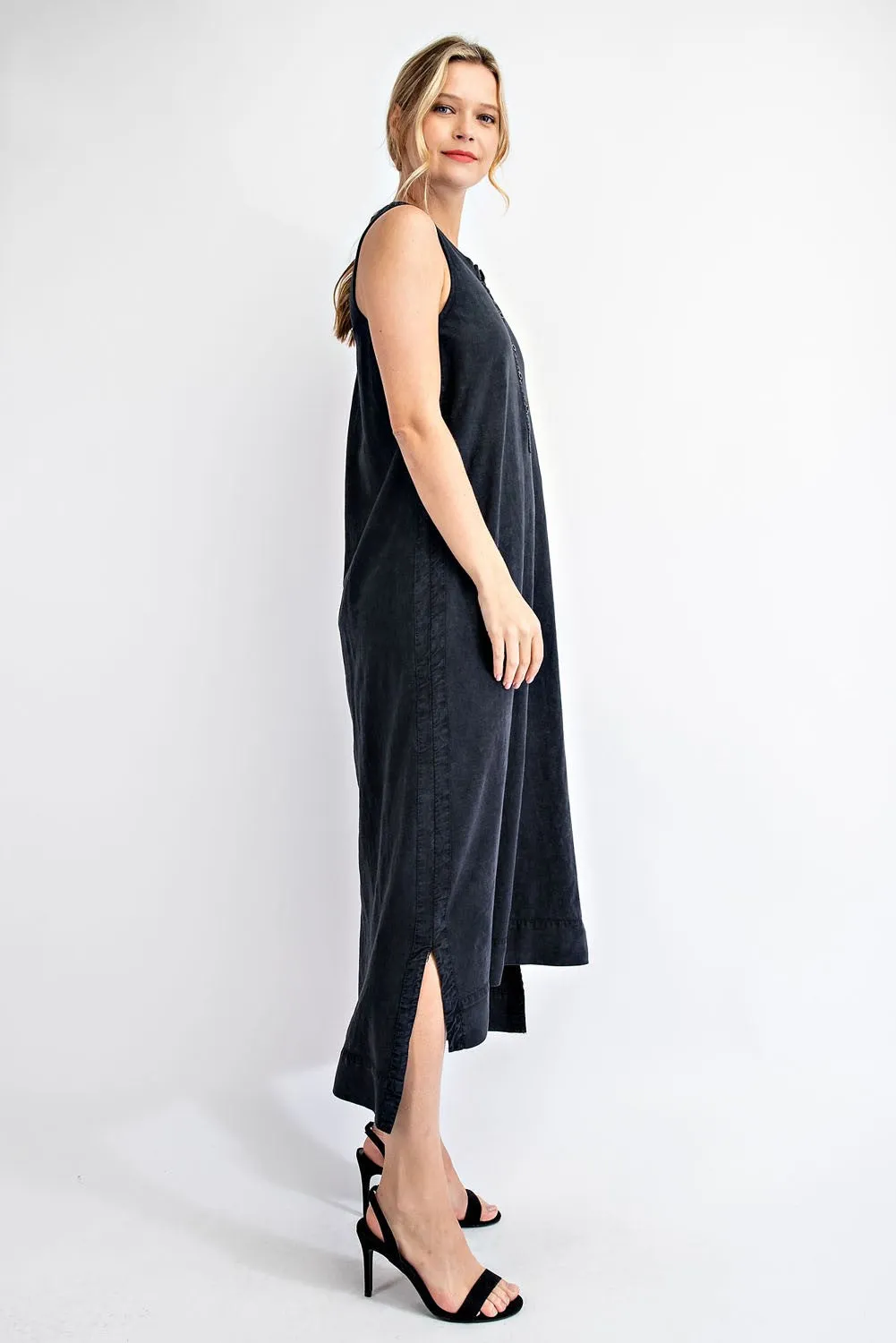 Cotton Mineral Wash Maxi Dress - Final Sale