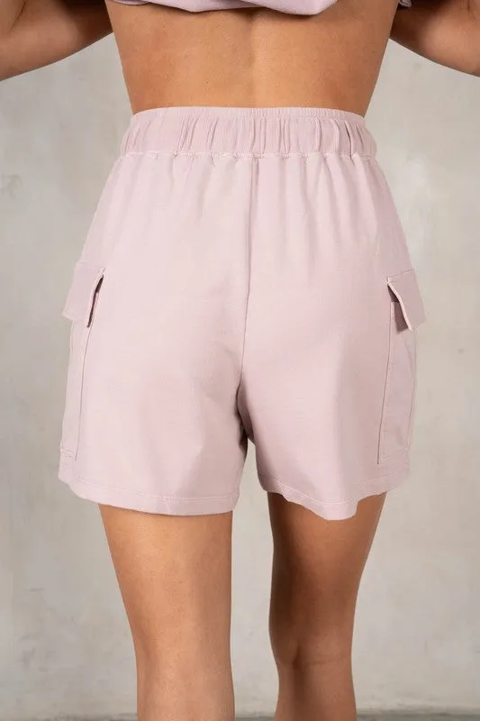 Cotton Modal Terry Cargo Pocket Shorts