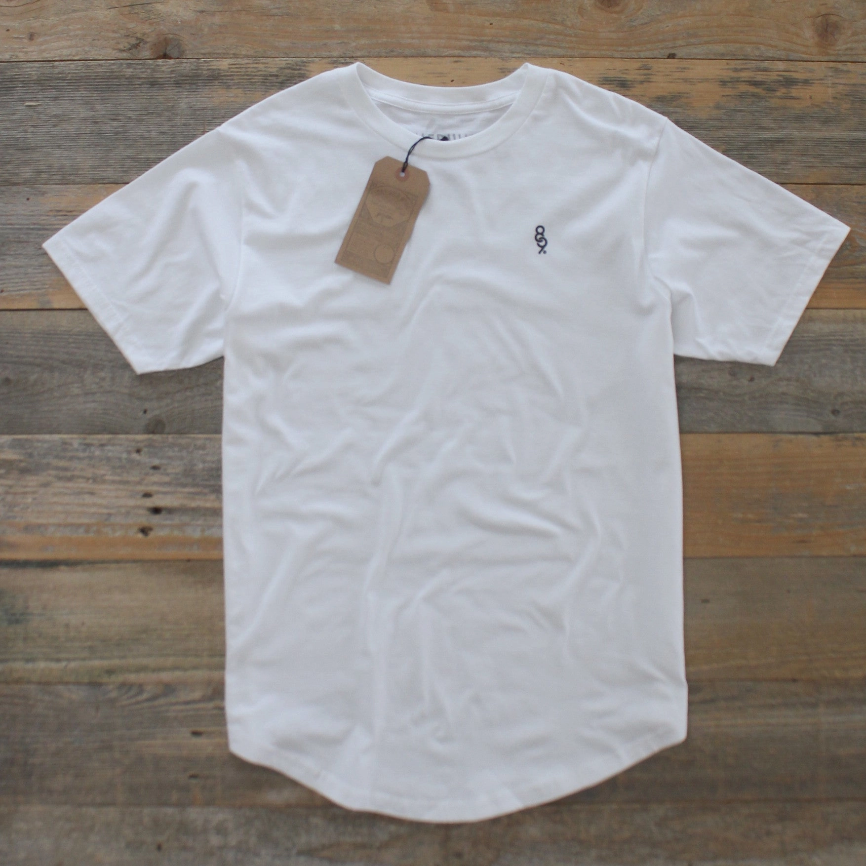 Curved Hem Mini Keys Shirt White