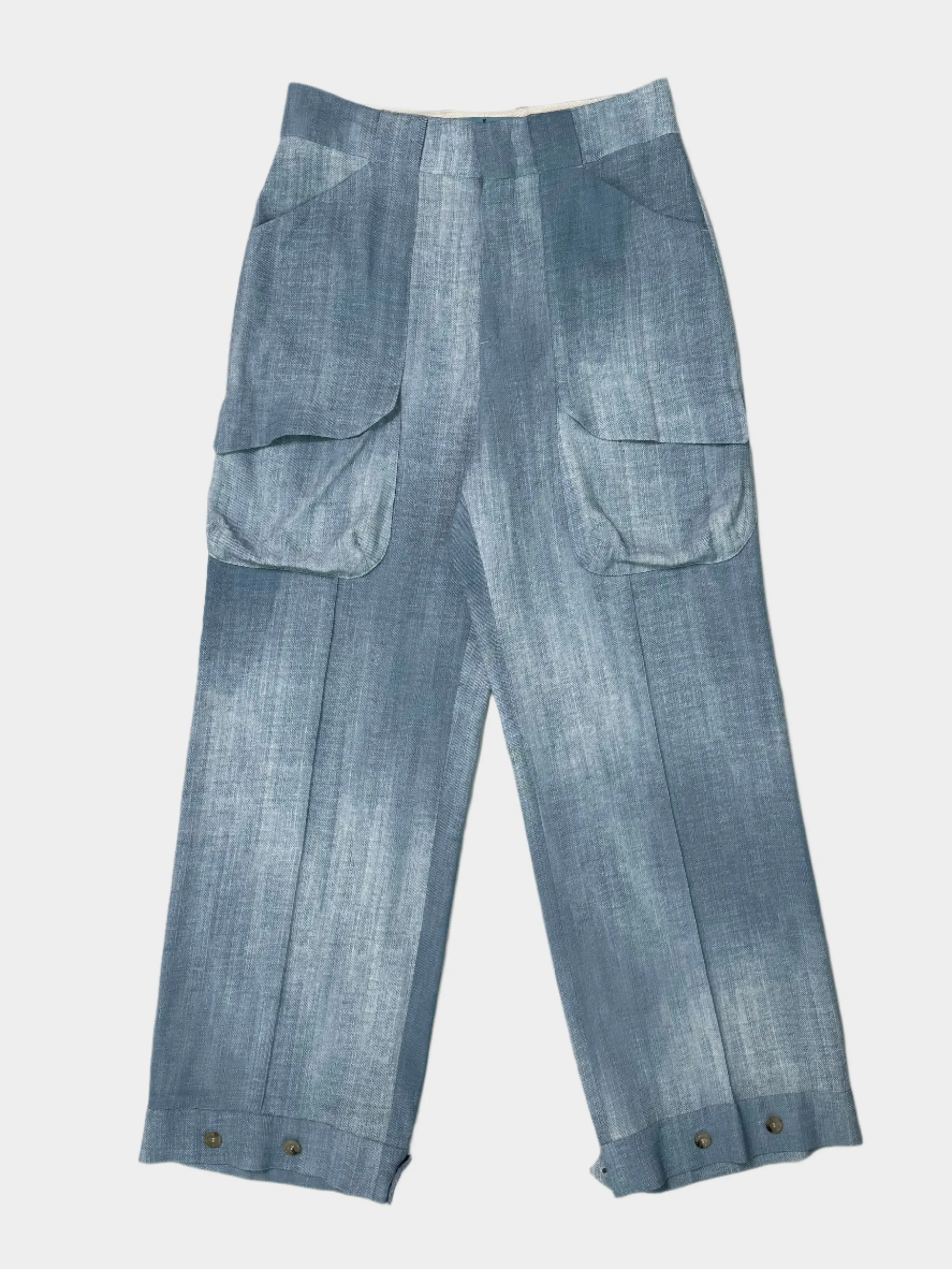 Denim Effect Cargo Trousers