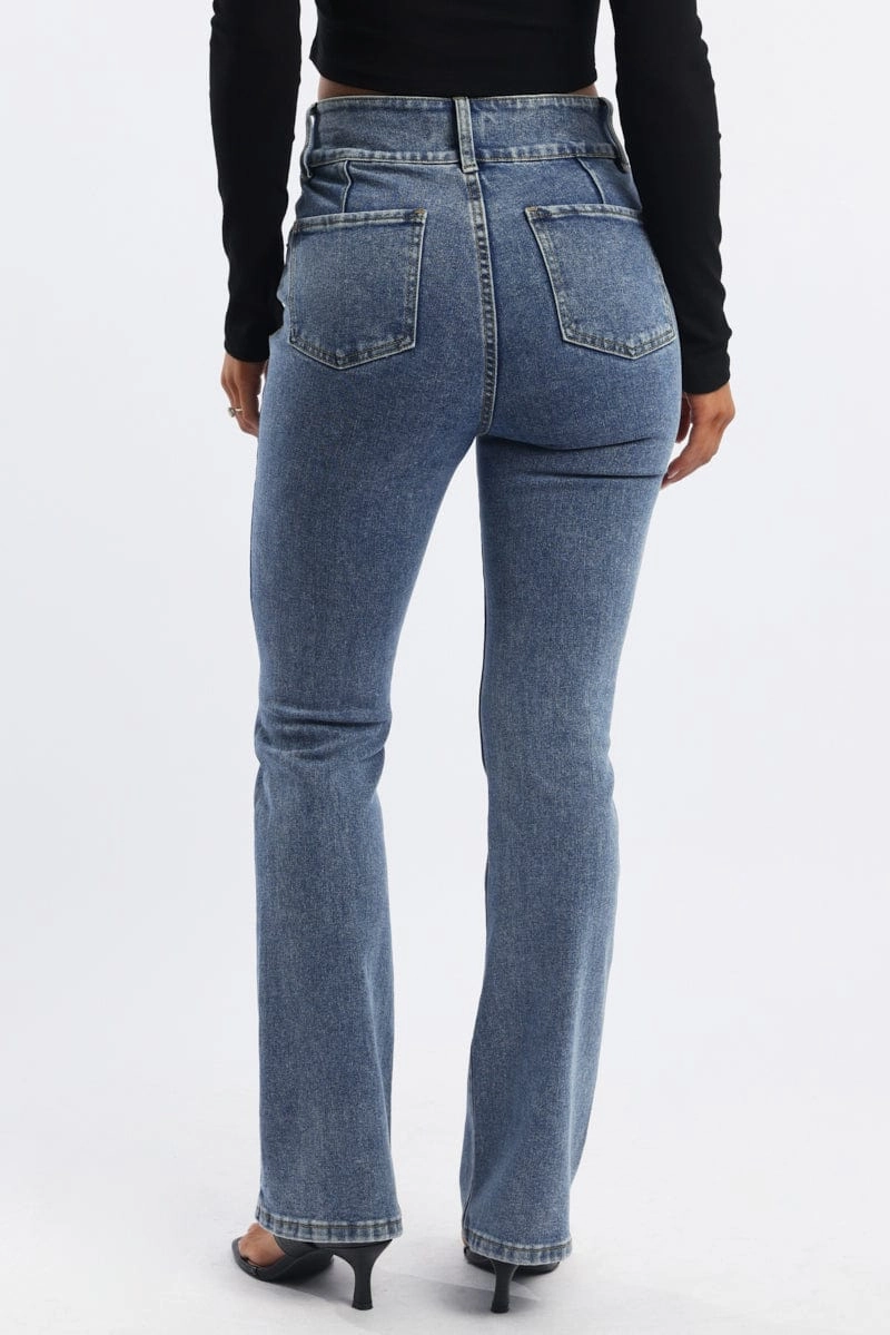 Denim Flare Jeans Mid Rise