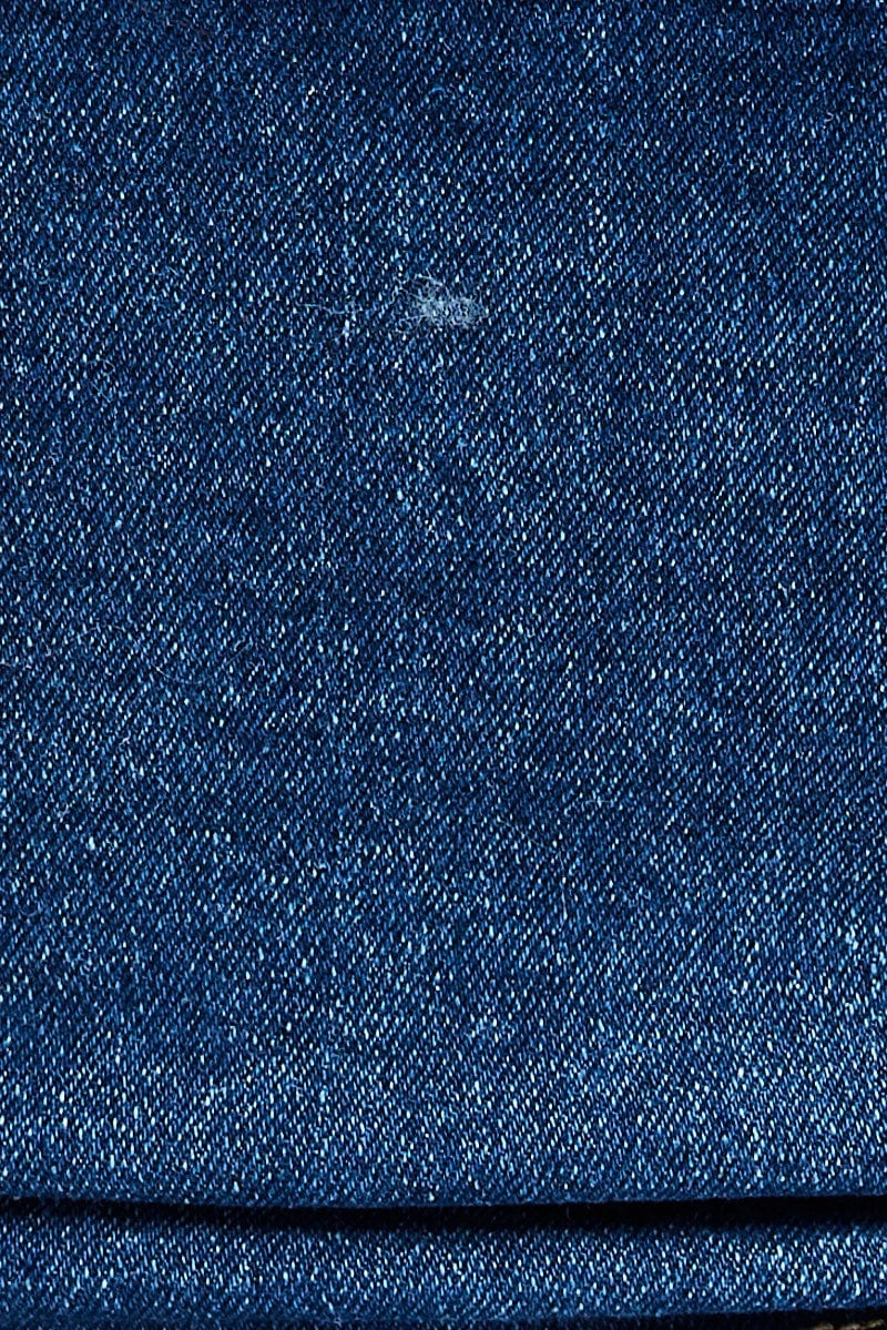Denim Top Long Sleeve Sweetheart Hook & Eye Stretch