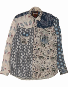 DESIGUAL Mens Shirt 2XL Multicoloured Patchwork Cotton