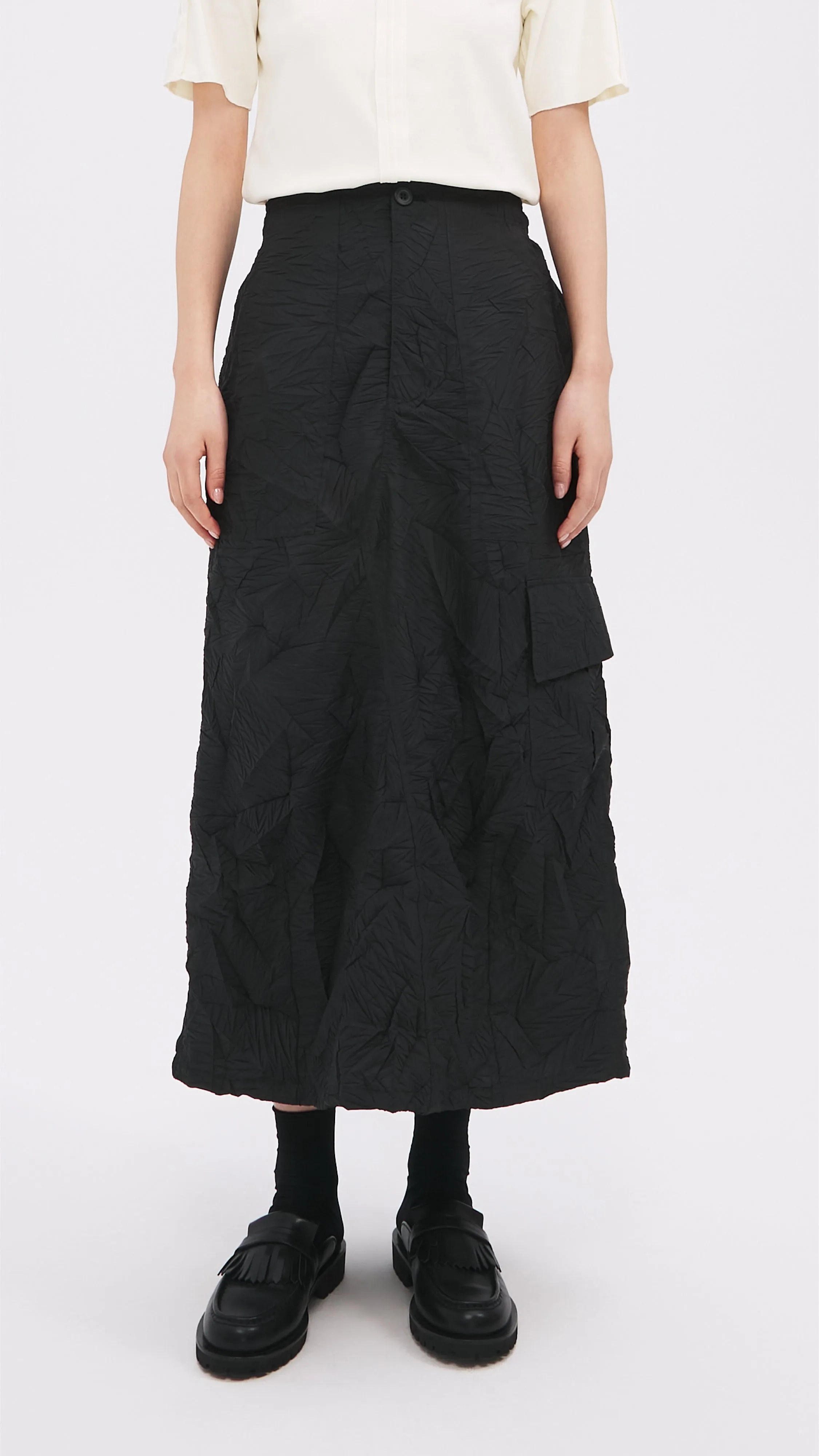 Distort Pleated Military Skirt