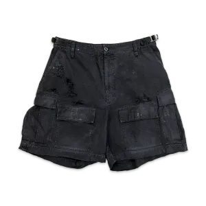 Distressed Cargo Shorts Black