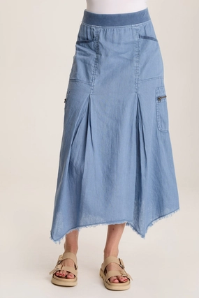 Doak Skirt with Sharkbite Hem and Cargo Pockets