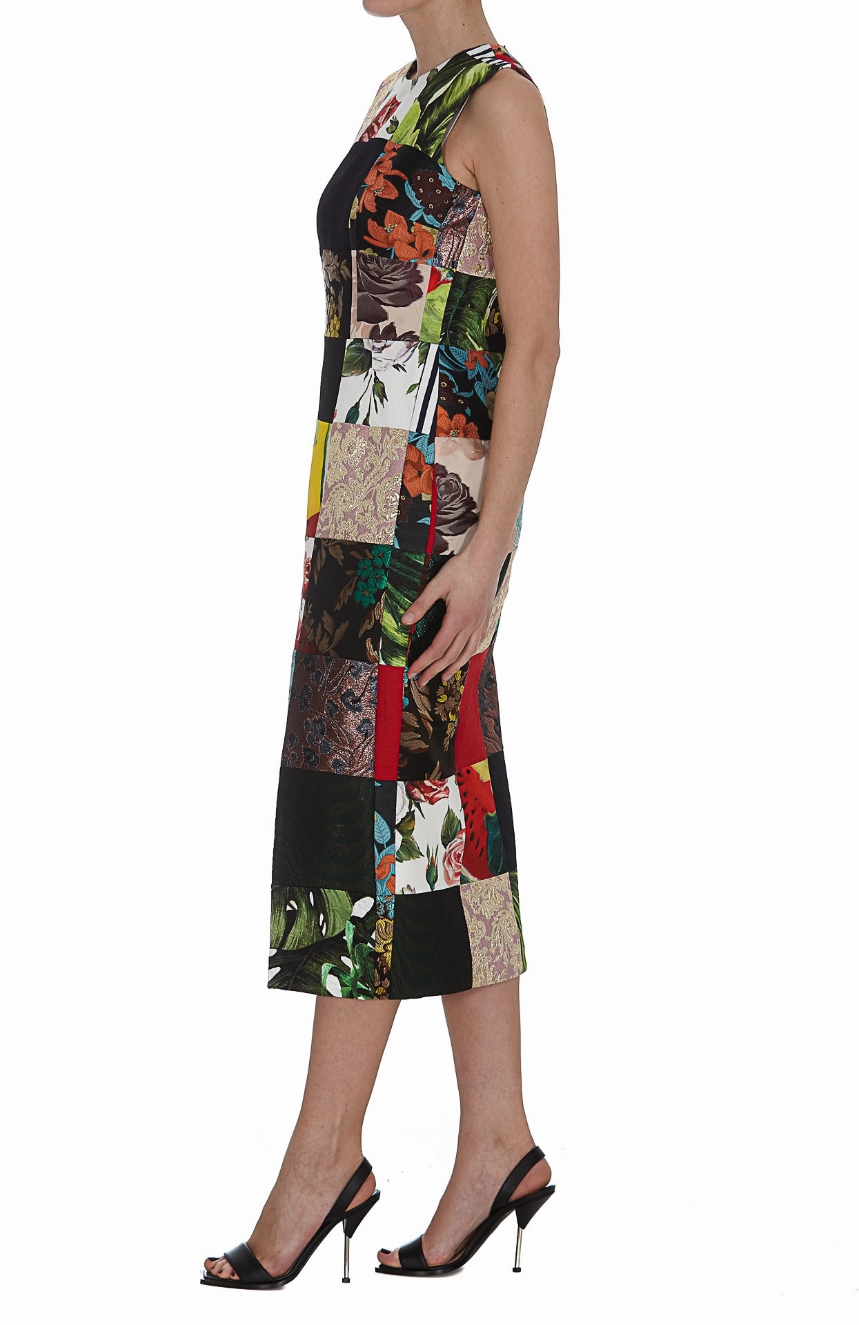 Dolce & Gabbana Patchwork Jacquard Midi Dress