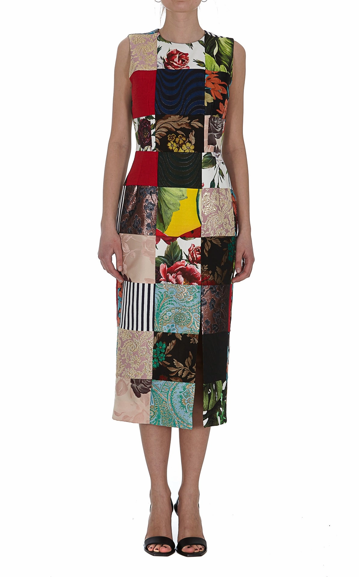 Dolce & Gabbana Patchwork Jacquard Midi Dress