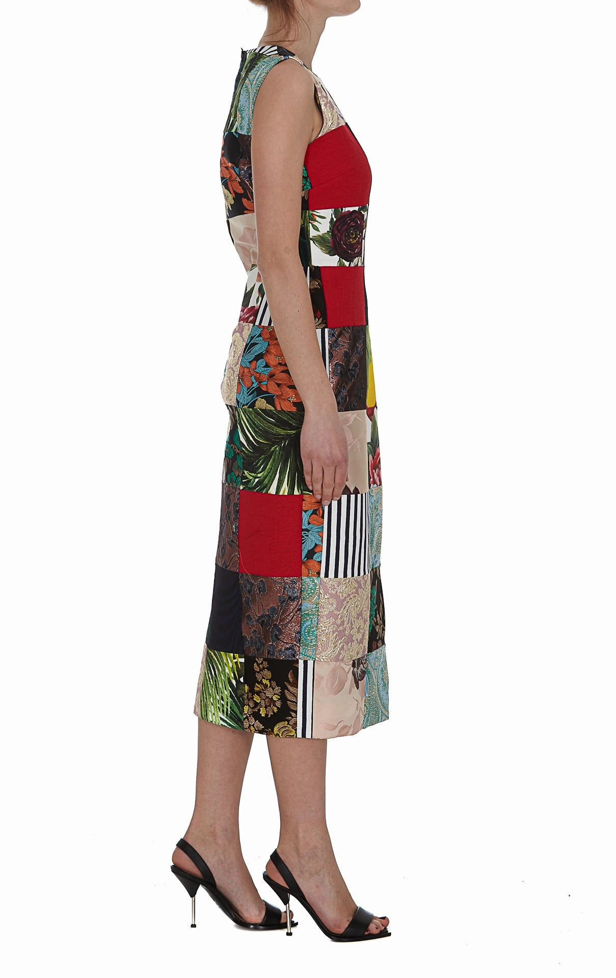 Dolce & Gabbana Patchwork Jacquard Midi Dress