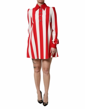 Dolce & Gabbana  Stripes Long Sleeves Mini Women's Dress