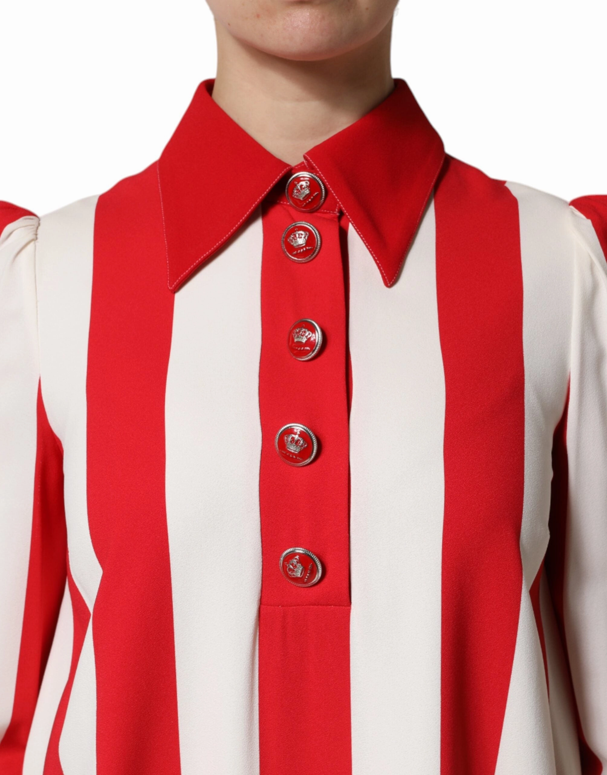 Dolce & Gabbana  Stripes Long Sleeves Mini Women's Dress