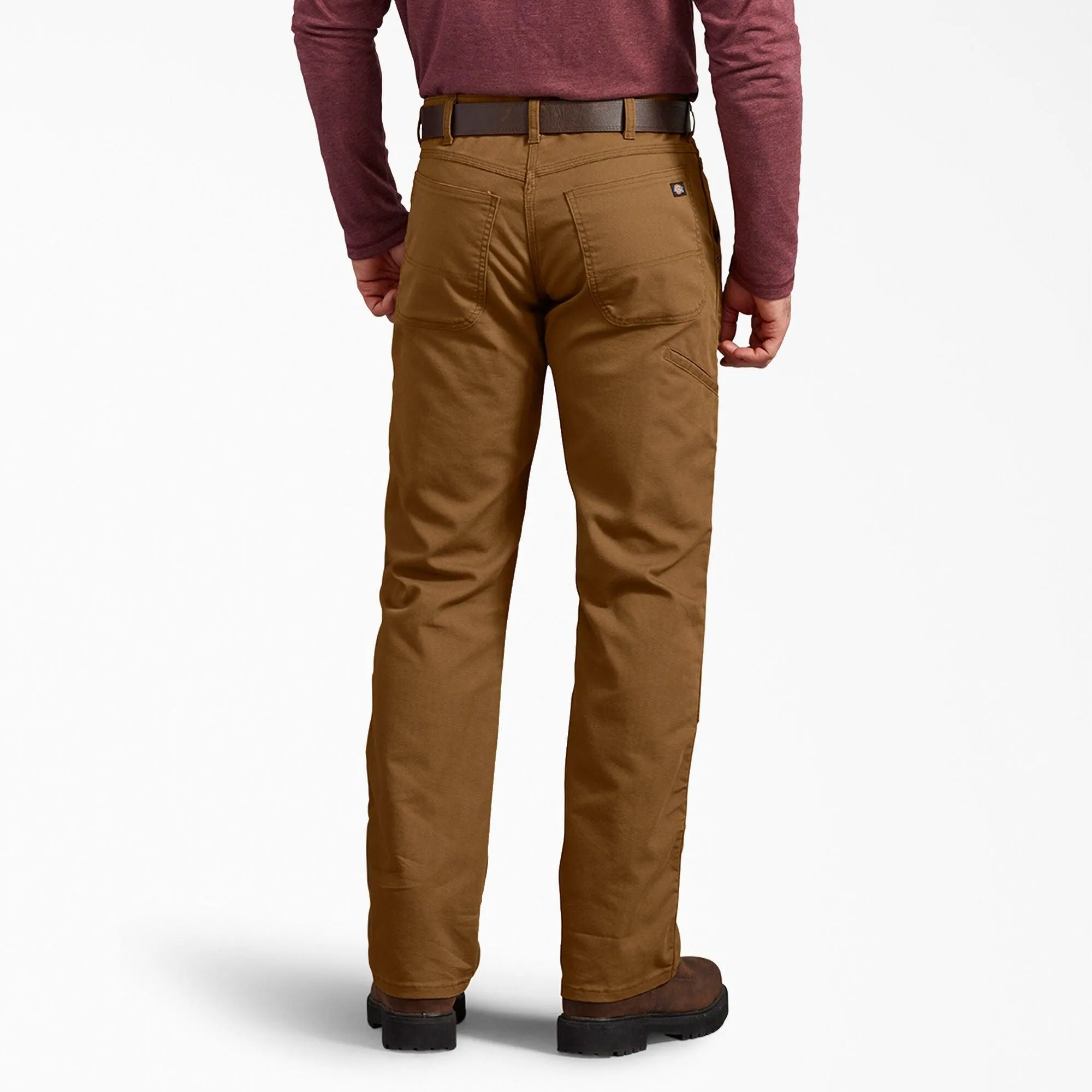 DP903 FLEX Regular Fit Duck Double Knee Pants, Stonewashed Brown Duck