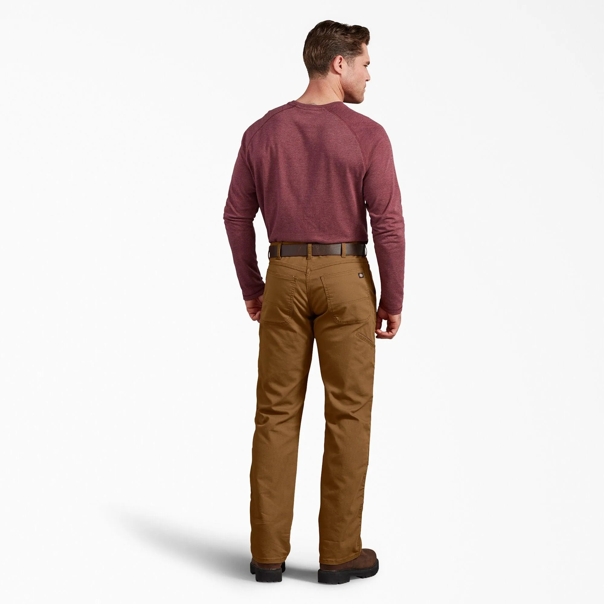 DP903 FLEX Regular Fit Duck Double Knee Pants, Stonewashed Brown Duck