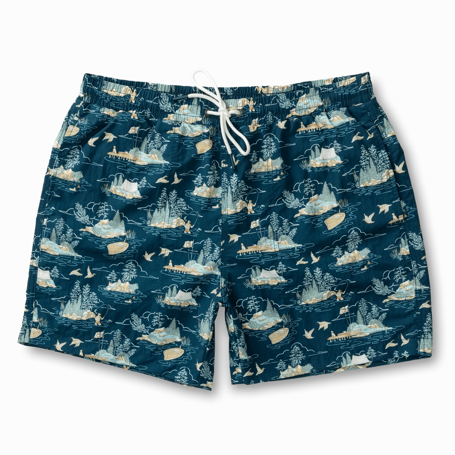 Duck Head 6" Sailport Printed Swim Short - Dark Indigo