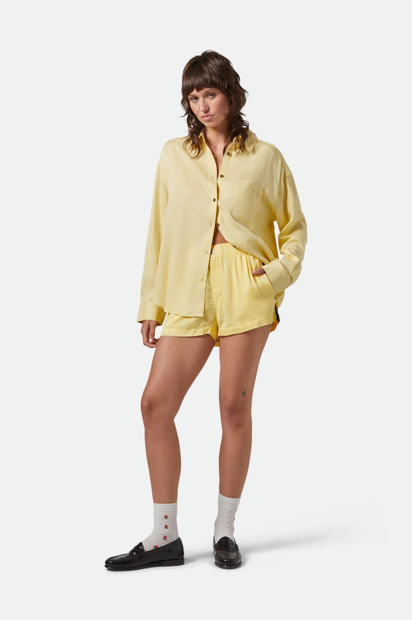 East Side Boxy L/S Button Down - Panna Cotta