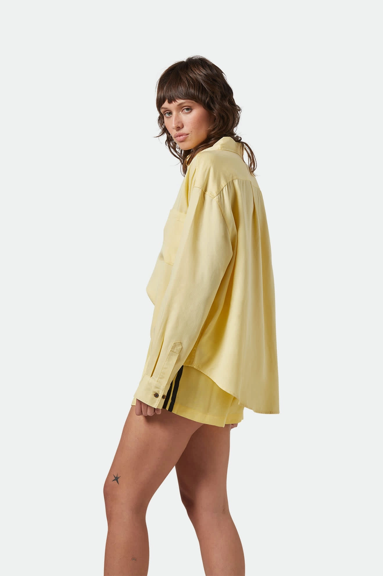 East Side Boxy L/S Button Down - Panna Cotta