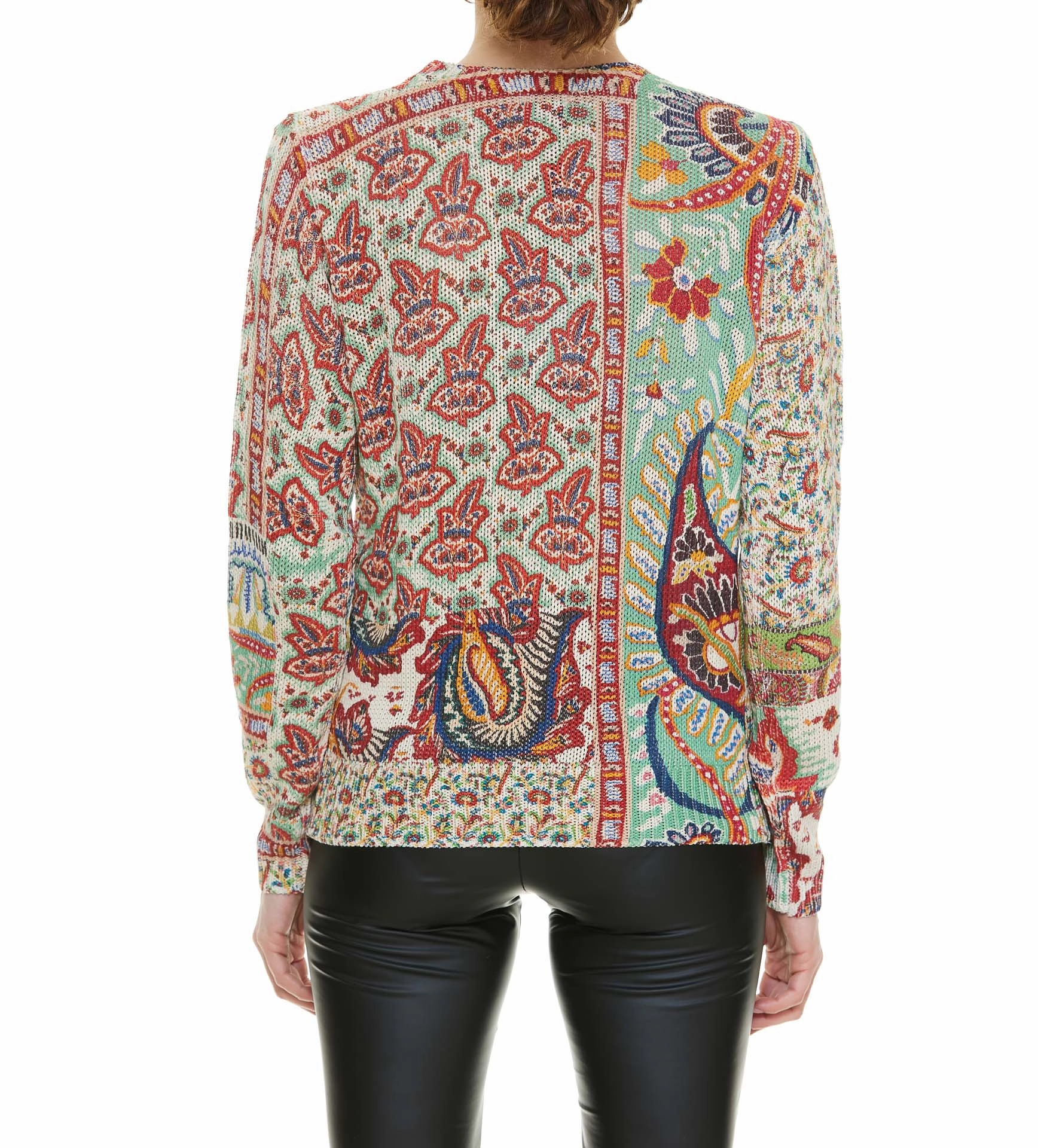 Etro Paisley Print Patchwork Knitted Sweater