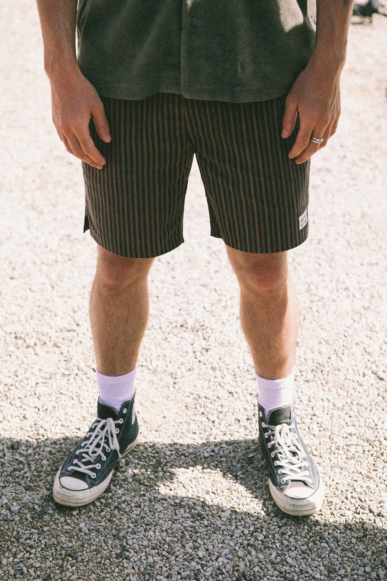 Everyday Stretch Hybrid Short 5.5" - Washed Navy/Sunbaked Herringbone