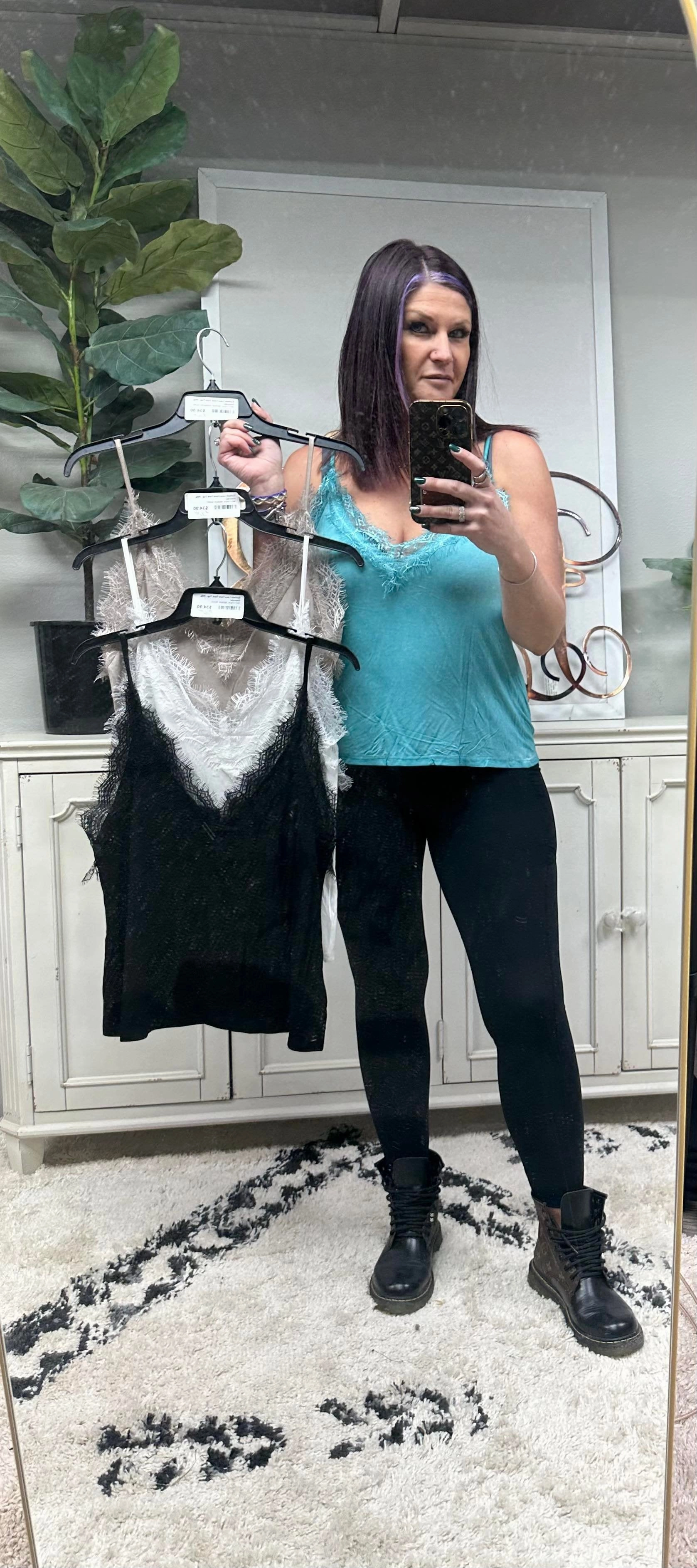 Eyelash Lace Cami Tank Top - POL - Final Sale*
