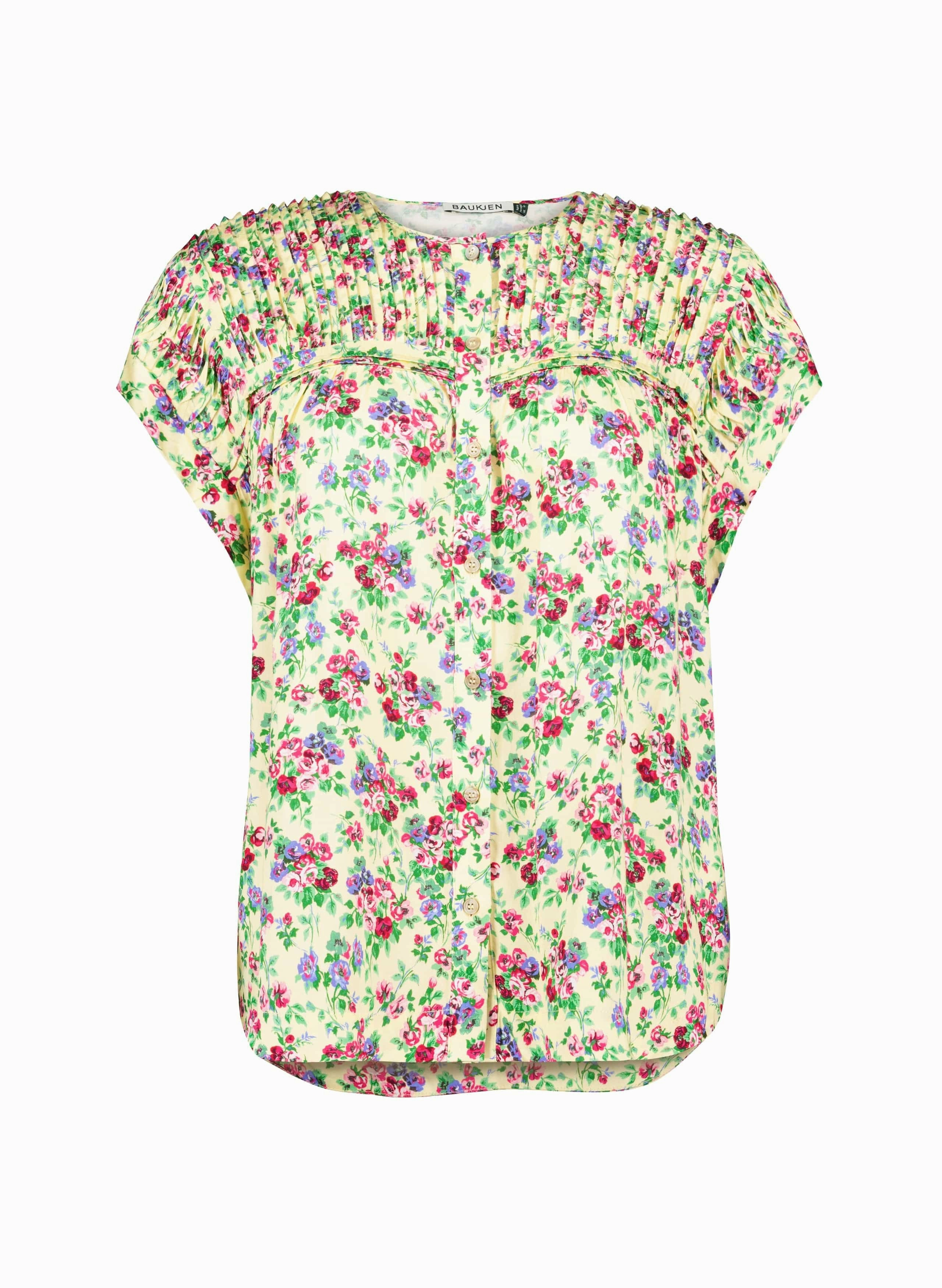 Gia LENZING™ ECOVERO™ Satin Cap Sleeve Blouse | Butter Floral