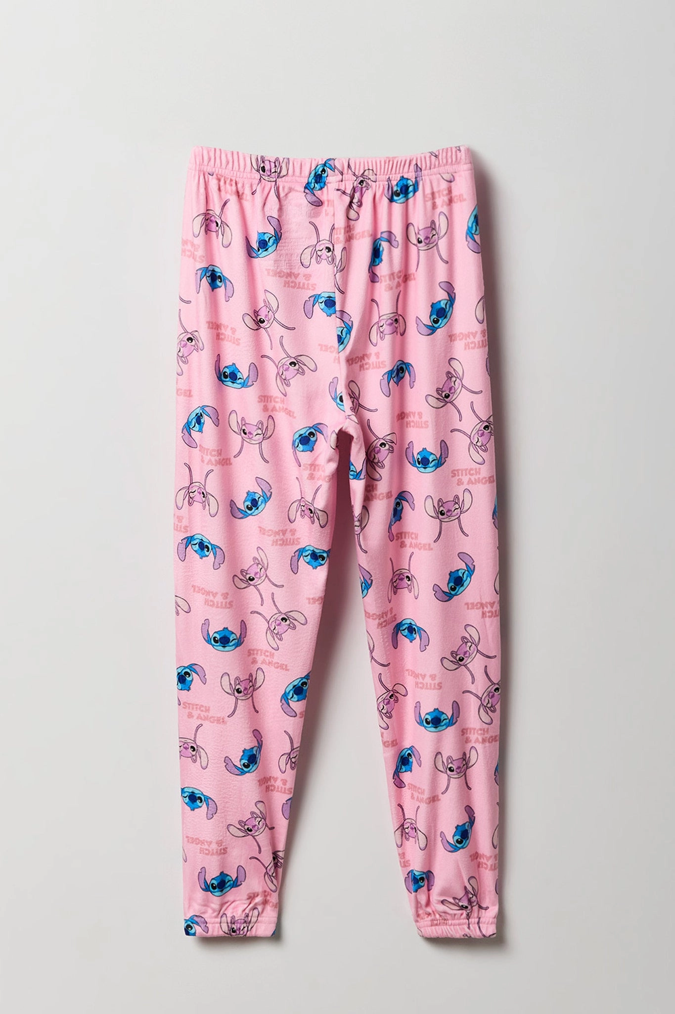 Girls Angel & Stitch Print T-Shirt & Pant 2 Piece Licensed Casual Set