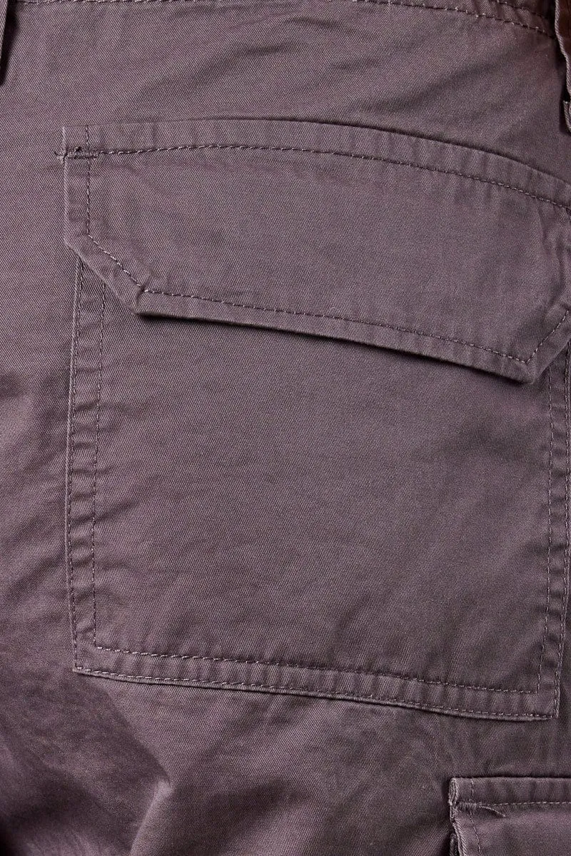 Grey Cargo Shorts Low Rise
