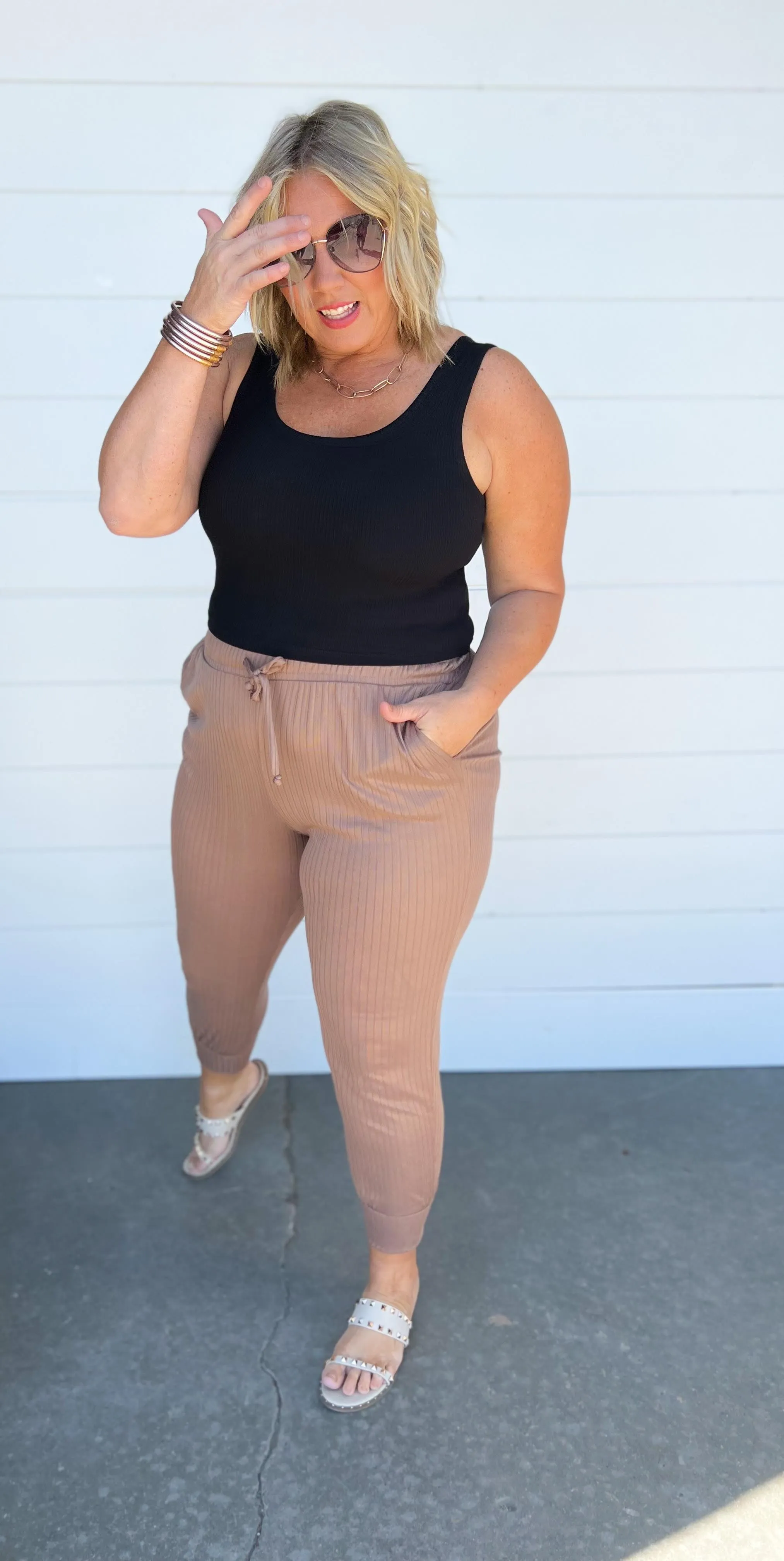 High Waist Knit Joggers  FINAL SALE*
